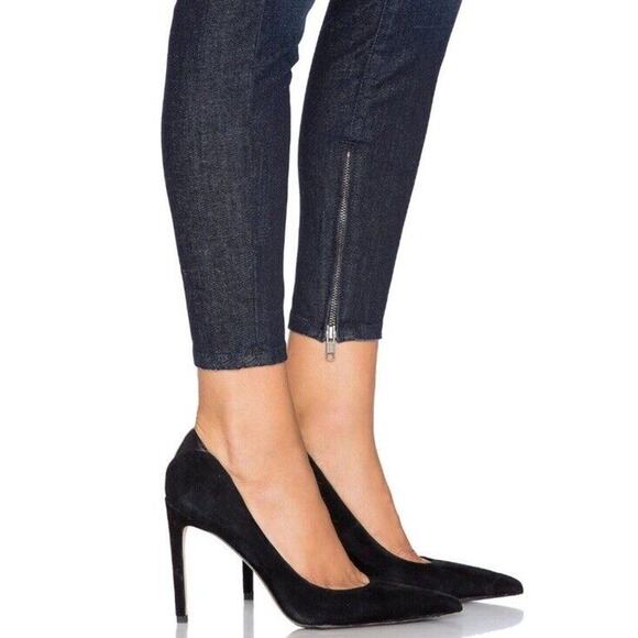 Current/Elliott Jeans The SilverLake Ankle Zip Low Rise Dark Wash Sexy 25 - Picture 3 of 13